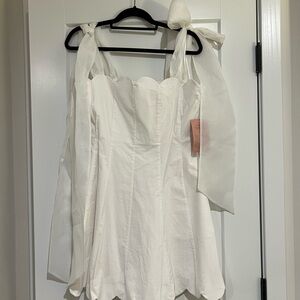 BHLDN Cream Scalloped Dress